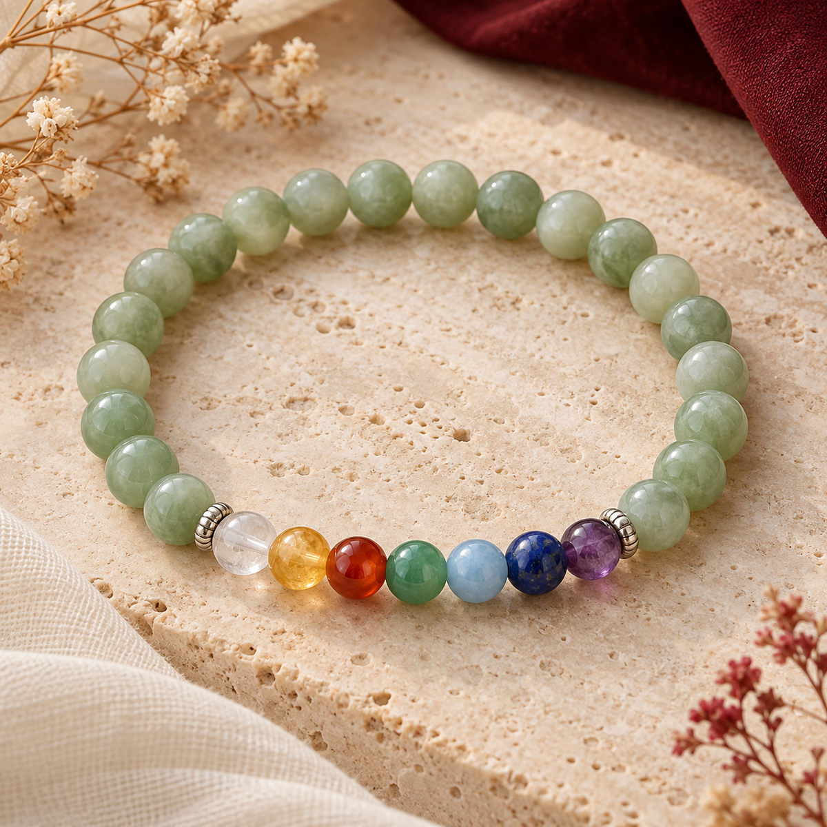 Bracelet Jade 7 chakras