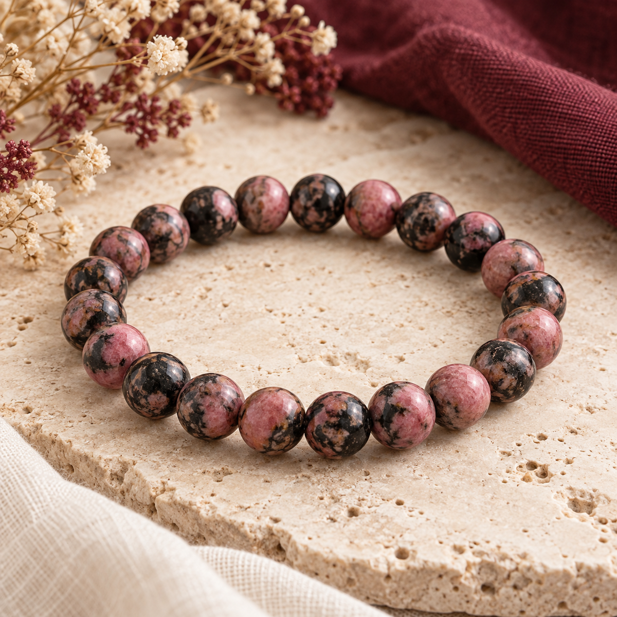 Bracelet en Rhodonite Black