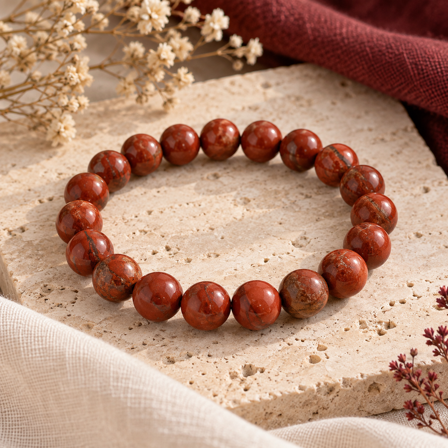 Bracelet en Jaspe rouge